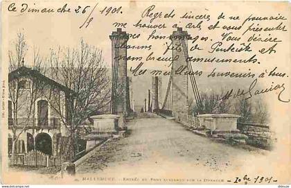 Carte Postale Ancienne - 13 - Mallemort - Entrée du Pont suspendu sur la Durance - CPA - Voir Scans Recto-Verso - Poscar