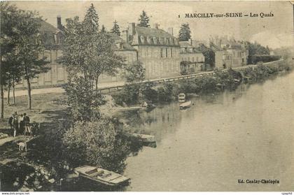 CPA Marcilly sur Seine les Quais