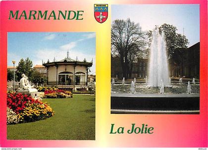 Carte Postale - 47 - Marmande - Multivues - Fleurs - Jets d'eau - Blasons - Flamme Postale de Marmande - CPM - Voir Scan