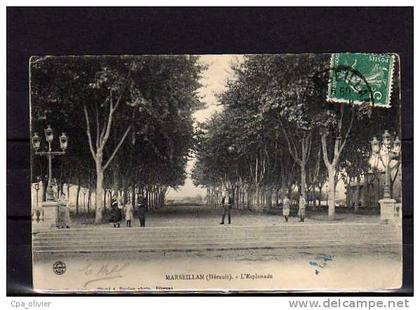 34 MARSEILLAN Esplanade, animée, ed Campistron, 191?