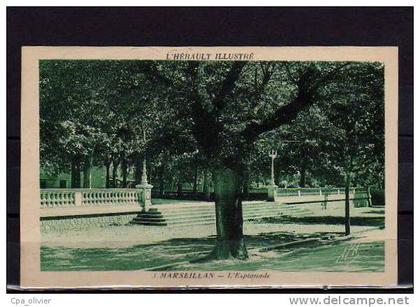 34 MARSEILLAN Esplanade, ed APA 3, Hérault Illustré, 1935