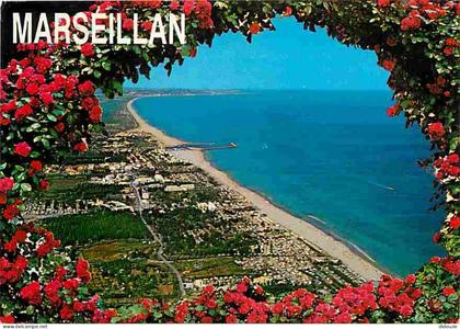 Carte Postale - 34 - Marseillan Plage - Vue Générale aérienne - Fleurs - CPM - Voir Scans Recto-Verso - Poscard - Carta