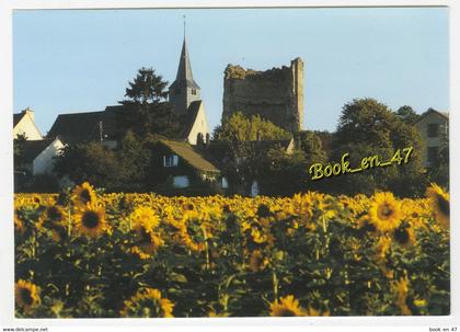 {88729} 78 Yvelines Maurepas Village , L' église Saint Sauveur et le donjon ; Comité de Sauvegarde de Maurepas Village