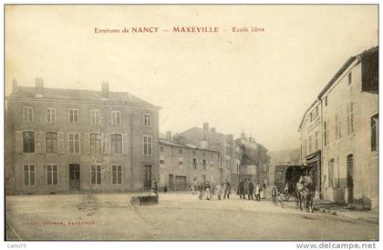Maxeville 54 - Ecole libre - Attelage