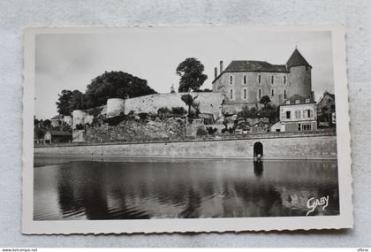 Cpsm, Mayenne, le quai Carnot et le vieux château, Mayenne 53