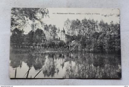 AC487/3, Cpa 1936, Mehun sur Yèvre, l'église et l'Yèvre, Cher 18