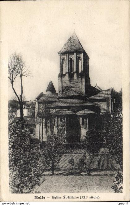 CPA Melle Eglise St Hilaire (XIIe siecle)