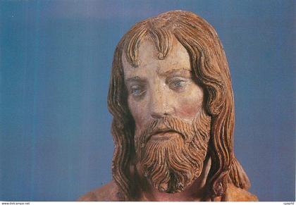 CPM Saint Barthelemy detail sculpture pierre polychrome