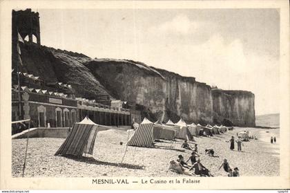 CPA Mesnil Val le casino et la Falaise