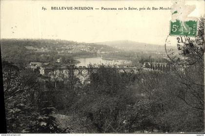 CPA Bellevue Meudon Panorama sur la Seine pris de Bas Meudon