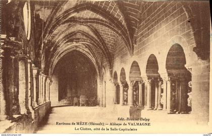 CPA Environs de Meze Herault Abbaye de Valmagne Le Cloitre cote de la Salle Capitulaire
