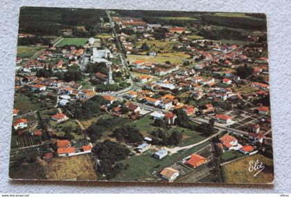 Cpm, Mimizan bourg, vue générale, l'église et la mairie, Landes 40