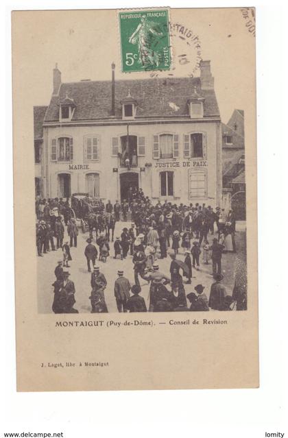 63 montaigut en combraille conseil de revision cpa edit Lagat à Montaigut cachet montaigut 1908