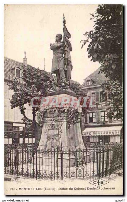 CPA Montbeliard Statue du colonel Rochereau