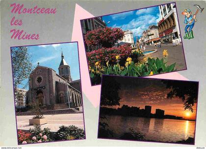 71 - Montceau les Mines - Multivues - Fleurs - CPM - Voir Scans Recto-Verso