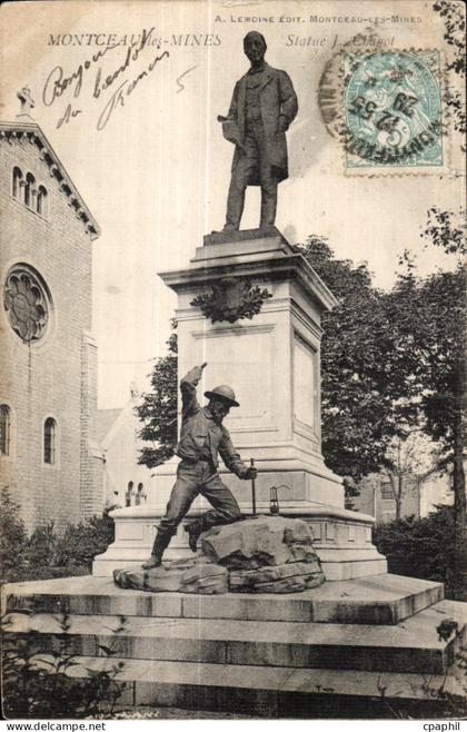 Montceau les Mines - Statue - CPA