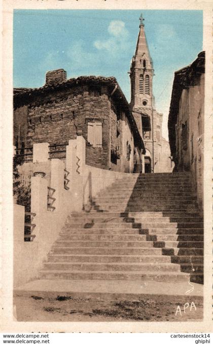 N°19295 Z -cpsm Montclar de Quercy -vieille rue et clocher-