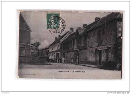 60 MONTJAVOULT Grande Rue, animée, Poste, carte Email, ed Fanonnel, 1908