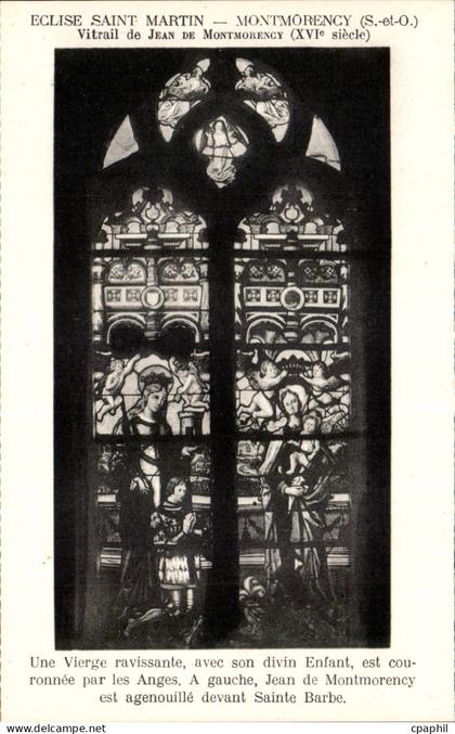 CPA Eglise Saint martin Montmorency Vitrail de Jean de Montmorency