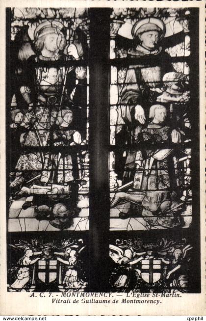 CPA Montmorency L Eglise St Martin Vitrait de Guillaume de Montmorency