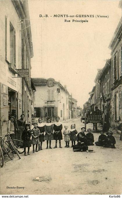monts sur guesnes * rue principale * groupe d'enfants