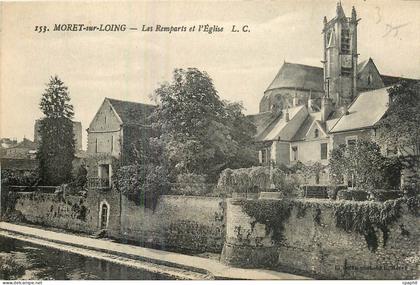 CPA Moret sur Loing Les Remparts et l'Eglise
