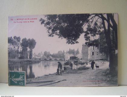 MORET-SUR-LOING (SEINE ET MARNE)  LES PENICHES. LE LOING VERS LE PORT.