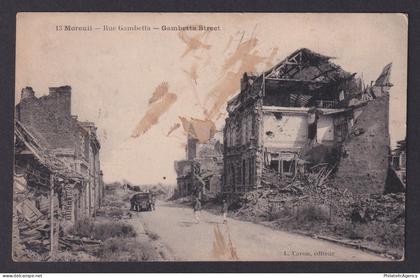 FRANCE, Postcard, Moreuil, Gambetta Street, WWI