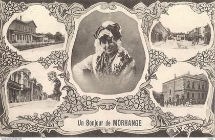 CPA Un Bonjour de Morhange vues multiples - coiffe régionale