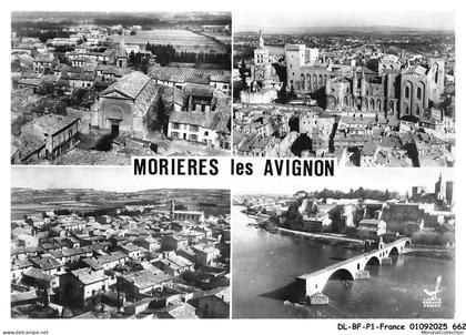 DL-BFP1-0332-84 - MORIERES-LES-AVIGNON - L'église - Le palais des papes - Vue générale - Le pont saint-benezet