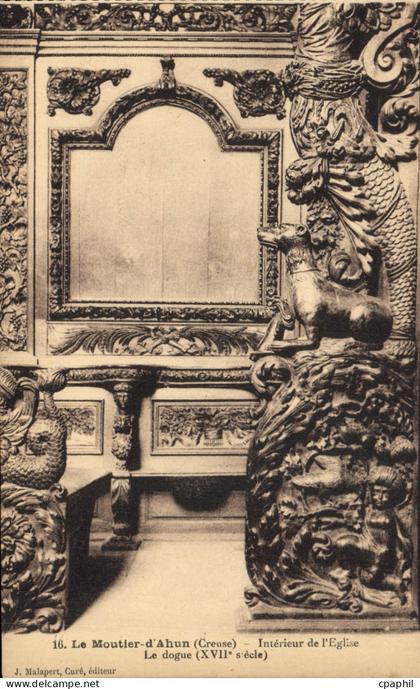 CPA Le Moutier d'Ahun Creuse Interieur de l'Eglise le dogue