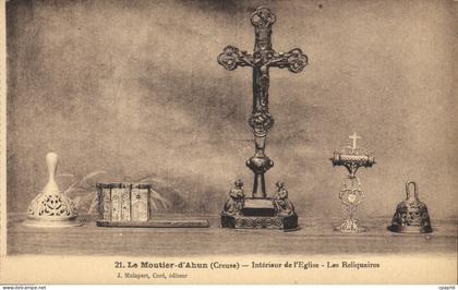CPA Le Moutier d'Ahun Creuse Interieur de l'Eglise les Reliquaires