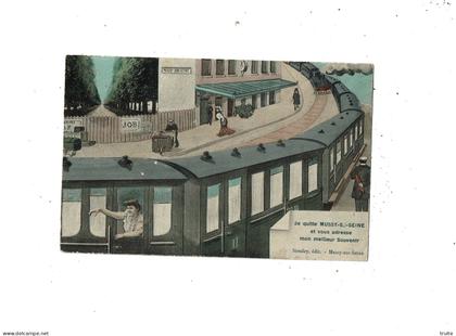JE QUITTE MUSSY-SUR-SEINE ET VOUS ADRESSE MON MEILLEUR SOUVENIR ( FEMME )