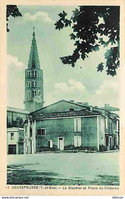82 - Nègrepelisse - Le Clocher et Place du Château - Carte Neuve - CPA - Voir Scans Recto-Verso