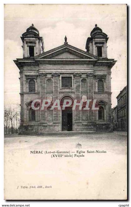 CPA Nerac (Lot-et-Garonne) eglise Saint Nicolas (XVIII siecle) Facade