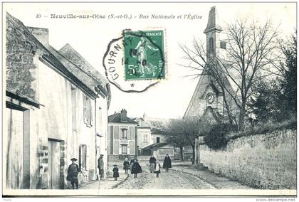 N°49918 -cpa Neuville sur Oise -rue nationale et l'église-
