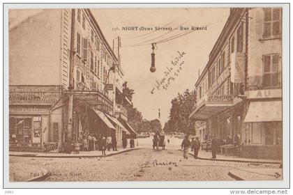 CPA 79 Deux Sèvres Niort Rue Ricard éditeur Moras papeterie café restaurant Au Printemps près de Bessines Chauray Echiré