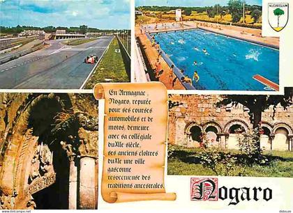Carte Postale - 32 - Nogaro - Multivues - Piscine - Circuit Automobiles - Flamme Postale de Nogaro - Blasons - CPM - Voi