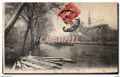 CPA Inondations de Paris Notre Dame