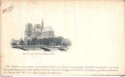 CPA Paris Abside De Notre Dame Maggi Publicite