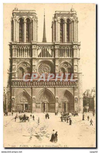 CPA Paris Facade de Notre Dame