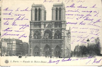 CPA Paris Facade de Notre Dame