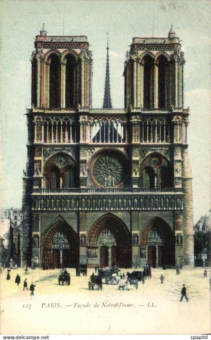 CPA Paris Facade de Notre Dame