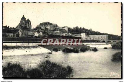 Noyers sur Cher CPA Le deversoir et vue principale de Saint Aignart