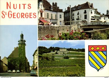 CPSM NUITS-SAINT-GEORGES Beffroi Carrefour Château Gris