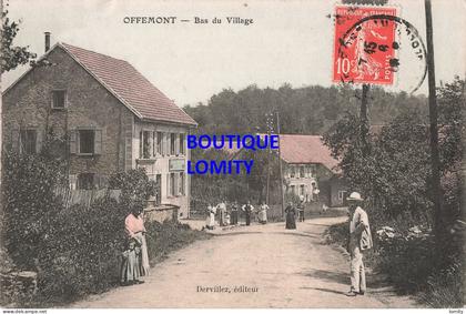 90 Offemont bas du village CPA animation carte couleur