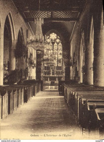 CPA Orbec L'Interieur de l'Eglise