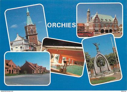 Carte Postale - 59 - Orchies - Multivues - Eglise - Hôtel de ville - Nouveaux quartiers - Piscine - Monuments aux morts