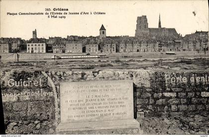 CPA Orleans Plaque Commemorative De I'Entree De Jeanne d'Arc a Orleans