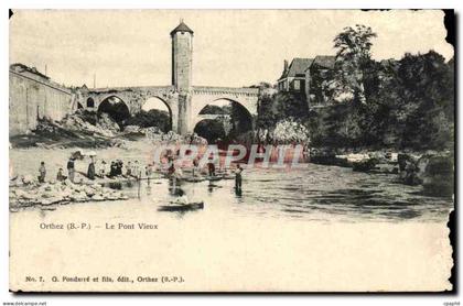 CPA Orthez Le Pont Vieux Lavandieres